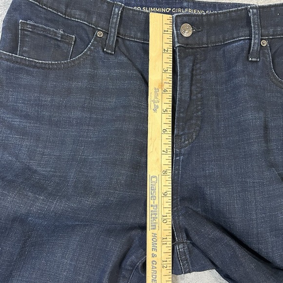 Chico's So Slimming Girlfriend Jeans 2R 12R Dark Wash Stretch Denim Pants - Picture 8 of 9